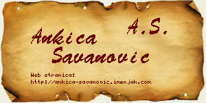 Ankica Savanović vizit kartica